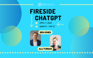 image of Ben Jones and Alli Torban with details of a webinar called Fireside ChatGPT
