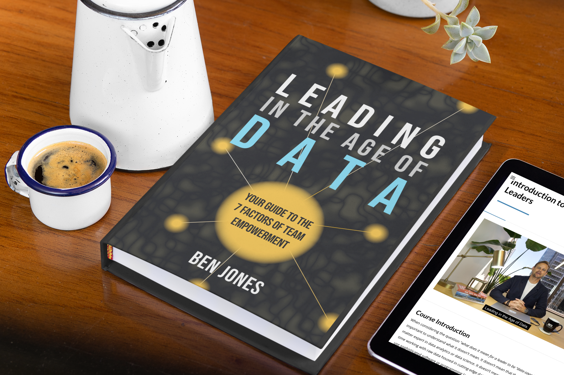 image of leading in the age of data book by ben jones on a table