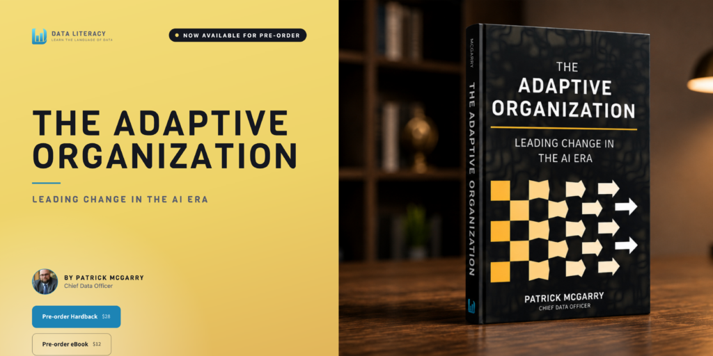 New Book: The Adaptive Organization by Patrick McGarry | Data Literacy The Adaptive Organization promo image